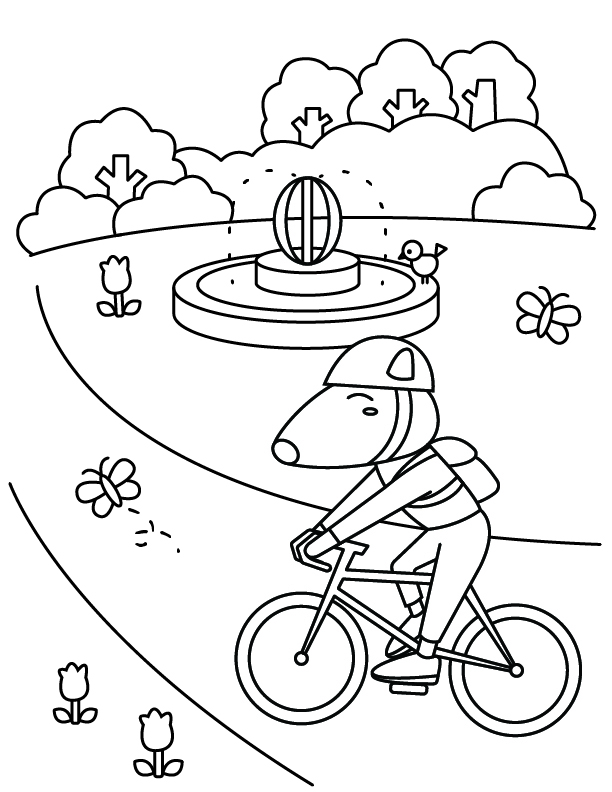 Anteater Biking at the Infinity Fountain